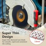 POWERTEC Diamond Saw Blades 7 Inch, Tile Saw Blade Wet, Concrete Blade for Circular Saws, Super Thin Turbo Mesh Rim Blades Cutting Porcelain, Granite & Ceramic Tile, Masonry, Brick and Marble - 14001