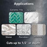 POWERTEC Diamond Saw Blades 7 Inch, Tile Saw Blade Wet, Concrete Blade for Circular Saws, Super Thin Turbo Mesh Rim Blades Cutting Porcelain, Granite & Ceramic Tile, Masonry, Brick and Marble - 14001