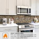 STICKGOO Hexagon Peel and Stick Backsplash Tile, Stick on Backsplash for Kitchen and Bathroom, Rust Slate Look PVC Mixed Metal Gold Self Adhesive Metal Mosaic Tiles(10 Sheets, Seamless)