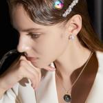 PH PandaHall 70 Styles 25mm Swirl Cabochons Colorful Rainbow Glass Gems Half Round Tiles Kaleidoscope Mosaic Glass Pieces for Jewelry Making Photo Cameo Pendant Handcraft Scrapbooking