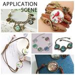 PH PandaHall 70 Styles 25mm Swirl Cabochons Colorful Rainbow Glass Gems Half Round Tiles Kaleidoscope Mosaic Glass Pieces for Jewelry Making Photo Cameo Pendant Handcraft Scrapbooking