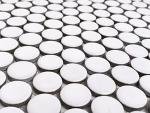Tenedos Penny Round Tile Arctic White Porcelain Mosaic Wall Floor Tile Matte Look Designed in Italy (12x12) Mesh Mounted for Kitchen Backsplash Bathroom Shower Accent Decor