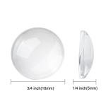 Craftdady 200Pcs Transparent Clear Glass Cabochons 17.5-18mm Flat Back Half Round Dome Tiles for Photo Pendant Jewelry Craft Making