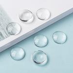 Craftdady 200Pcs Transparent Clear Glass Cabochons 17.5-18mm Flat Back Half Round Dome Tiles for Photo Pendant Jewelry Craft Making