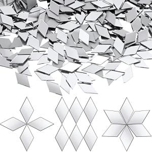 1000 Pcs Mini Diamond Shape Mirror Tiles for Crafts,1 x 0.5 Inch Rhombus Mini Mosaic Tiles Small Mirror Pieces Glass Tiles for Wall Home Decoration Crafts DIY Making Supplies
