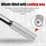 ACFAN Diamond Drill Bits for Ceramic, Porcelain, Tile, Glass, Granite, Marble, Stone - 2-in-1 Sanding Drill Bit for Drill & Polish, No Water Needed with Cooling Wax Hex Shank (1/4 5/16 3/8 1/2 4Pcs)