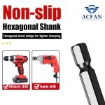 ACFAN Diamond Drill Bits for Ceramic, Porcelain, Tile, Glass, Granite, Marble, Stone - 2-in-1 Sanding Drill Bit for Drill & Polish, No Water Needed with Cooling Wax Hex Shank (1/4 5/16 3/8 1/2 4Pcs)