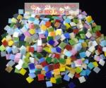 Lanyani 800 Pieces Mosaic Tiles Stained Glass - Assorted Colors for Art Craft and Home Decorations - 500g/1.1lb