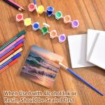 COYMOS 60 Pcs Ceramic Tiles for Crafts White Ceramic Coasters for Crafts Blank Unglazed Ceramic Tiles 4x4 for Painting, Alcohol Ink, Acrylic Pouring, DIY Coaster, Cork Backing Pads Included
