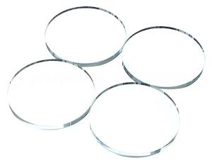 CleverDelights 2" Round Glass Tiles - 5 Pack - Clear Flat 2 Inch Circle Tiles