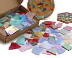Lanyani Iridescent Stained Glass Pieces for Crafts and Decoration,Variety Irregular Broken Stained Glass Mosaic Tile Scraps,1Kg/35oz Pack
