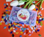 Lanyani Diamond Glass Mosaic Tiles Pieces Stained Glass for Crafts, Mixed Bright Colors and Patterns, 500g/1.1lb
