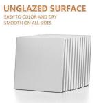 COYMOS Ceramic Tiles for Crafts Coasters - 12Pcs Blank Unglazed White Tiles for Painting, Alcohol Ink, Acrylic Pouring - Make Your Own Coaster - Cork Backing Pads Included (4x4 Inch)