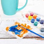 COYMOS Ceramic Tiles for Crafts Coasters - 12Pcs Blank Unglazed White Tiles for Painting, Alcohol Ink, Acrylic Pouring - Make Your Own Coaster - Cork Backing Pads Included (4x4 Inch)