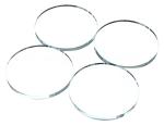 CleverDelights 2" Round Glass Tile - Clear Flat 2 Inch Circle