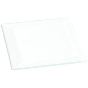 Plymor 2" Square, 3mm Thick Beveled Clear Glass, Pack of 12