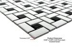 Tenedos Spiral Pattern Porcelain Pinwheel Mosaic Floor and Wall Tile Matte White with Shiny Black Dots for Kitchen Backsplash, Bathroom Accent Wall (1)