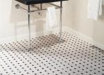Tenedos Spiral Pattern Porcelain Pinwheel Mosaic Floor and Wall Tile Matte White with Shiny Black Dots for Kitchen Backsplash, Bathroom Accent Wall (1)