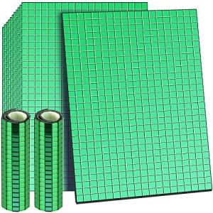 Self-Adhesive Disco Mirror Tiles Mosaic Tiles for DIY Craft Projects, 5 x 5 mm(Green,7200 Pieces)