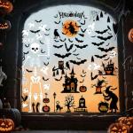 Halloween Window Clings - 8Sheet Halloween Decor Indoor Decals for Party Decoration,Giant Spooky Monster Silhouette Decal Scary Window Clings for Glass Windows