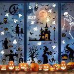 Halloween Window Clings - 8Sheet Halloween Decor Indoor Decals for Party Decoration,Giant Spooky Monster Silhouette Decal Scary Window Clings for Glass Windows