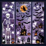 Halloween Window Clings - 8Sheet Halloween Decor Indoor Decals for Party Decoration,Giant Spooky Monster Silhouette Decal Scary Window Clings for Glass Windows