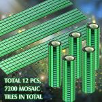 Self-Adhesive Disco Mirror Tiles Mosaic Tiles for DIY Craft Projects, 5 x 5 mm(Green,7200 Pieces)