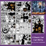 Halloween Window Clings - 8Sheet Halloween Decor Indoor Decals for Party Decoration,Giant Spooky Monster Silhouette Decal Scary Window Clings for Glass Windows