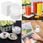 50 Pieces 3.54 Inch Square and Round Sublimation Ceramic Coasters, Glazed Ceramic Tiles Coasters with Cork Backing Pads for DIY Crafts, Sublimation, White. by GNIEMCKIN