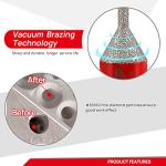 DT-DIATOOL Diamond Finger Bit Coated Milling Bit for Tile Grinder Enlarging Polishing Holes on Porcelain Ceramic Granite Marble Countertop Diameter 6-25mm, 5/8 inch-11 Thread