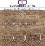 CleverDelights 12mm (1/2 Inch) Round Flat Glass Tiles - 50 Pack - Clear Transparent Flat Tiles
