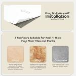 Nexus Self Adhesive 12-Inch Vinyl Floor Tiles, 20 Tiles - 12" x 12", Carrera Marble Slate Pattern - Peel & Stick, DIY Flooring for Kitchen, Dining Room, Bedrooms & Bathrooms by Achim Home Decor