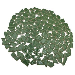 200g Ceramic Mosaic Tiles for Crafts,Irregular Stained Ceramic 0.2"x0.8" Porcelain Mosaic Tiles for Home Decoration (Green)
