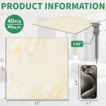 40-Pack Peel and Stick Floor Tiles Vinyl Floor 12 x 12 inch Self Adhesive Waterproof Flooring Planks DIY for Bathroom, Kitchen, Living Room, RV, Cover 40 Sq. Ft, Beige Vein Marble