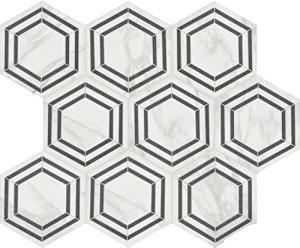 Daltile Perpetuo 8" Glazed Porcelain Hexagon Decorative Accent Wall Tile in Matte Bridal (25 pieces per carton) (9.37 swft per carton)