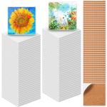 Zopeal 96 Pcs 96 Pcs Ceramic Tiles for Crafts Coasters, Include Unglazed White Ceramic Tiles with Cork Backing Pads Use with Alcohol Ink Acrylic Pouring for DIY Project Gift (Square)