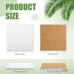 Zopeal 96 Pcs 96 Pcs Ceramic Tiles for Crafts Coasters, Include Unglazed White Ceramic Tiles with Cork Backing Pads Use with Alcohol Ink Acrylic Pouring for DIY Project Gift (Square)