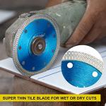 GoYonder 5pcs 4" Grinder Blades Tile Blade, Diamond Saw Blade for Cutting Porcelain Tiles Granite, 115mm Tile Cutting Blade for Angle Grinder