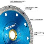 GoYonder 5pcs 4" Grinder Blades Tile Blade, Diamond Saw Blade for Cutting Porcelain Tiles Granite, 115mm Tile Cutting Blade for Angle Grinder