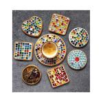 Mosaic Tiles Squares Orange Crystal Mosaic Glass Tile for Crafts Bulk DIY Picture Frames Handmade Jewelry Coasters Art Material Decoration,1x1cm,100 Pieces