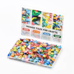 Nyzolumi（0.85lb） Mixed Color Crystal Glass Mosaic Tiles for Crafts (2025 Upgraded) –Anti-Fading-Resistant Mosaic Glass Pieces for DIY Art, Home Decor, Tile Projects – Premium Mosaic Tiles