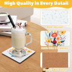 45PCS Sublimation Coasters Blanks Ceramic Square Heat Transfer Coasters with Cork Back 4x4 inch MDF Sublimation Coasters Blanks White Glazed Ceramic Tiles for Sublimation Thermal Transfer