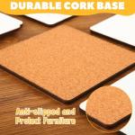 45PCS Sublimation Coasters Blanks Ceramic Square Heat Transfer Coasters with Cork Back 4x4 inch MDF Sublimation Coasters Blanks White Glazed Ceramic Tiles for Sublimation Thermal Transfer