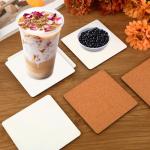 45PCS Sublimation Coasters Blanks Ceramic Square Heat Transfer Coasters with Cork Back 4x4 inch MDF Sublimation Coasters Blanks White Glazed Ceramic Tiles for Sublimation Thermal Transfer