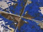 Tenedos Tarragona 6x6 Blue with Brownish Wavy (Exact Size 5.75 Inch) Glossy Porcelain Floor Wall Pool Tile for Kitchen Backsplash, Bathroom Shower, Accent Decor (1 Piece)