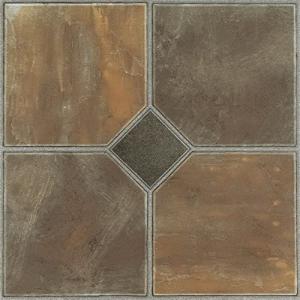 Nexus Self Adhesive 12-Inch Vinyl Floor Tiles, 20 Tiles - 12" x 12", Rustic Slate Pattern - Peel & Stick, DIY Flooring for Kitchen, Dining Room, Bedrooms & Bathrooms by Achim Home Decor