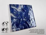 Tenedos Monet Cloudy Blue Hand Painted Look Square 5.75 Inch Glossy Glazed Porcelain Floor and Wall Tile for Swimming Pools, Kitchen Backsplash, Bathroom Walls, Accent Walls (1 Piece)