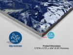 Tenedos Monet Cloudy Blue Hand Painted Look Square 5.75 Inch Glossy Glazed Porcelain Floor and Wall Tile for Swimming Pools, Kitchen Backsplash, Bathroom Walls, Accent Walls (1 Piece)