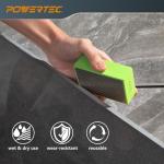 POWERTEC 72212 4-1/2" Diamond Saw Blade & Diamond Hand Polishing Pads Kit, Turbo Mesh Rim Tile Blade for Porcelain and Ceramic Tile & Assorted 60/100/200/400 Grits Sanding Block for Granite,Wood,Metal