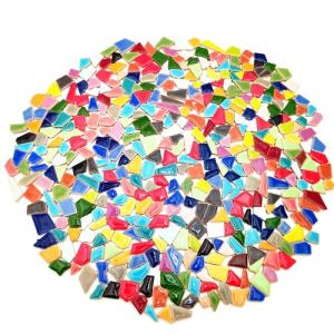 1.1LB Irregular Ceramics Mosaic Tiles, Mosaic Pieces Stones for DIY Mosaic Making Craft Hobby Arts Home Wall Decoration (Mix Color)